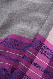 Grey Handloom Dhaniakhali Cotton Saree 10063805