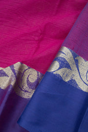 Dark Fuschia Violet Handloom Dhaniakhali Cotton Saree 10063811