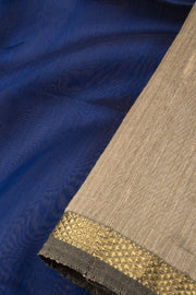 Blue Handloom Maheshwari Silk Cotton Saree - Avishya