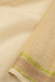 Off White Handloom Maheshwari Silk Cotton Saree  - Avishya