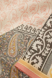 Beige Printed Chanderi Silk Cotton Saree - Avishya
