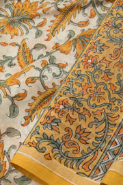 Off White Printed Chanderi Silk Cotton Saree - Avishya