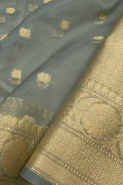 Grey Banarasi Organza Viscose Saree - Avishya 