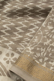 Grey Akola Dabu Printed Saree - Avishya 