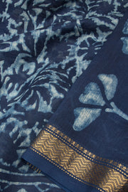 Navy Blue Akola Dabu Printed Saree - Avishya