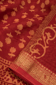 Maroon Akola Dabu Printed Saree - Avishya