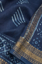 Blue Akola Dabu Printed Saree - Avishya