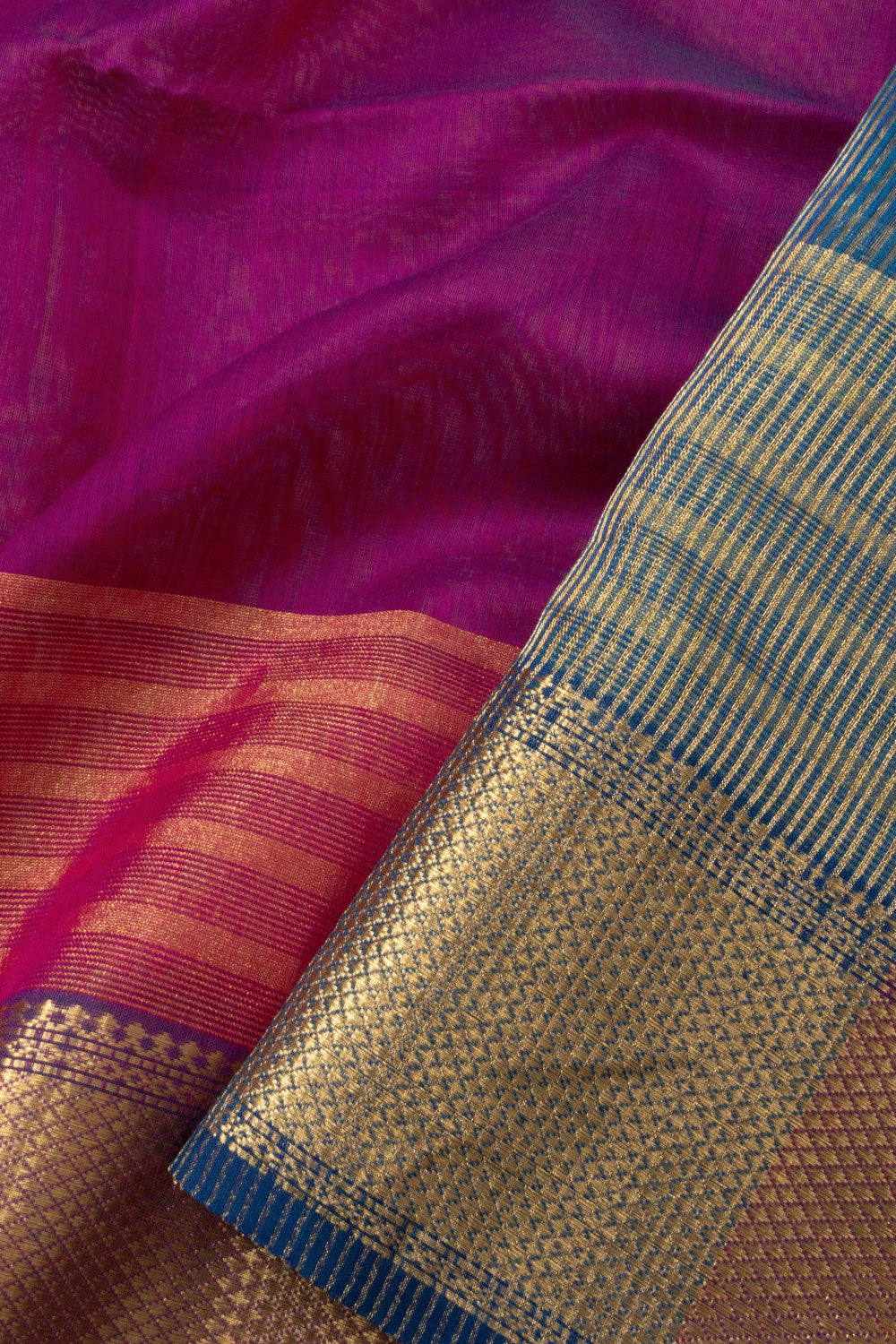 Jam Purple Handloom Maheshwari Silk Cotton Saree - Avishya
