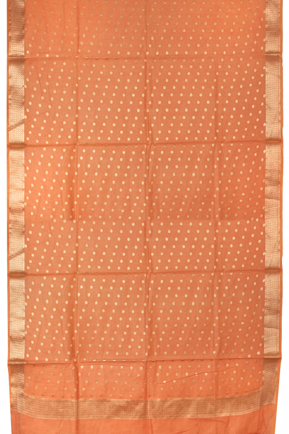 Orange 3 Piece Banarasi Silk Cotton Salwar Suit Material - Avishya