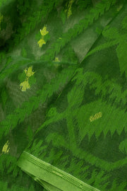 Green Handloom Jamdani Style Jamdani Cotton Saree 10064012