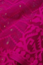 Magenta Handloom Jamdani Style Jamdani Cotton Saree 10064031