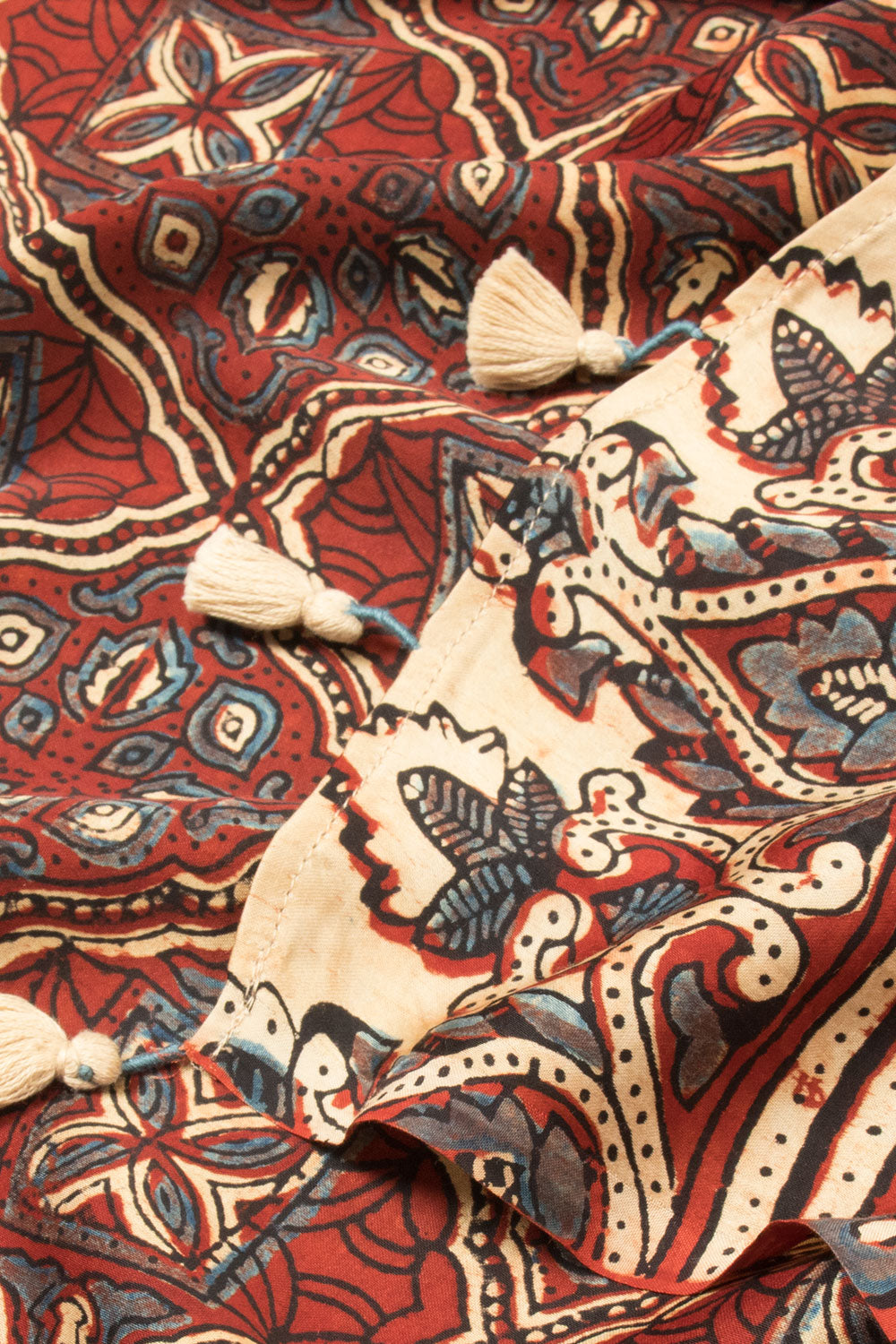 Brown Handloom Ajrakh Modal Silk Saree - Avishya