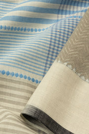 Off white Handloom Maheswari Silk Cotton Saree- Avishya