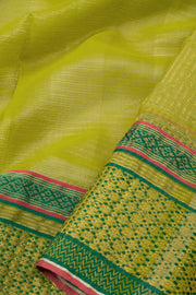 Green Handloom Maheshwari Silk Cotton Saree - Avishya.com 