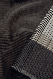 Black Handloom Maheshwari Silk Cotton Saree - Avishya.com