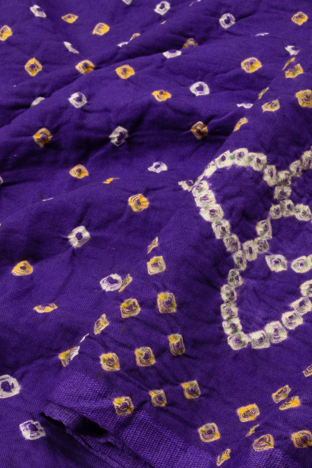 Purple Handcrafted Bandhani Cotton Saree 10064135