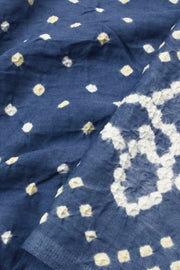 Grey Handcrafted Bandhani Cotton Saree - Avishya