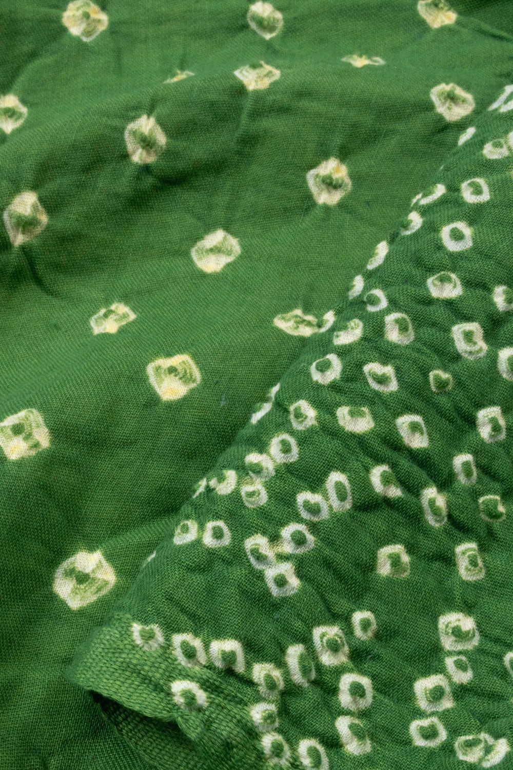Green Handcrafted Bandhani Cotton Saree - Avishya