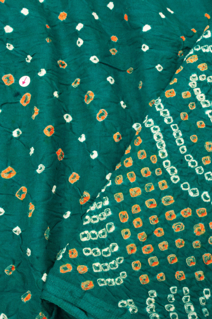 Green Handcrafted Bandhani Cotton Saree - Avishya