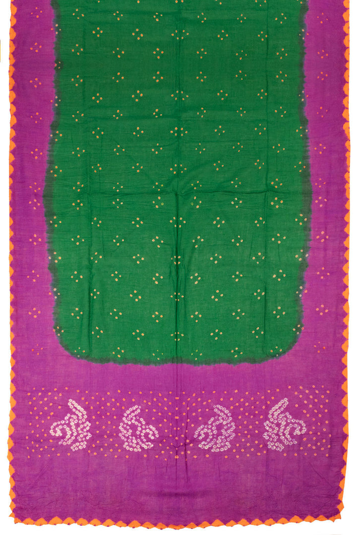 Purple Bandhani Cotton 3-Piece Salwar Suit Material - Avishya