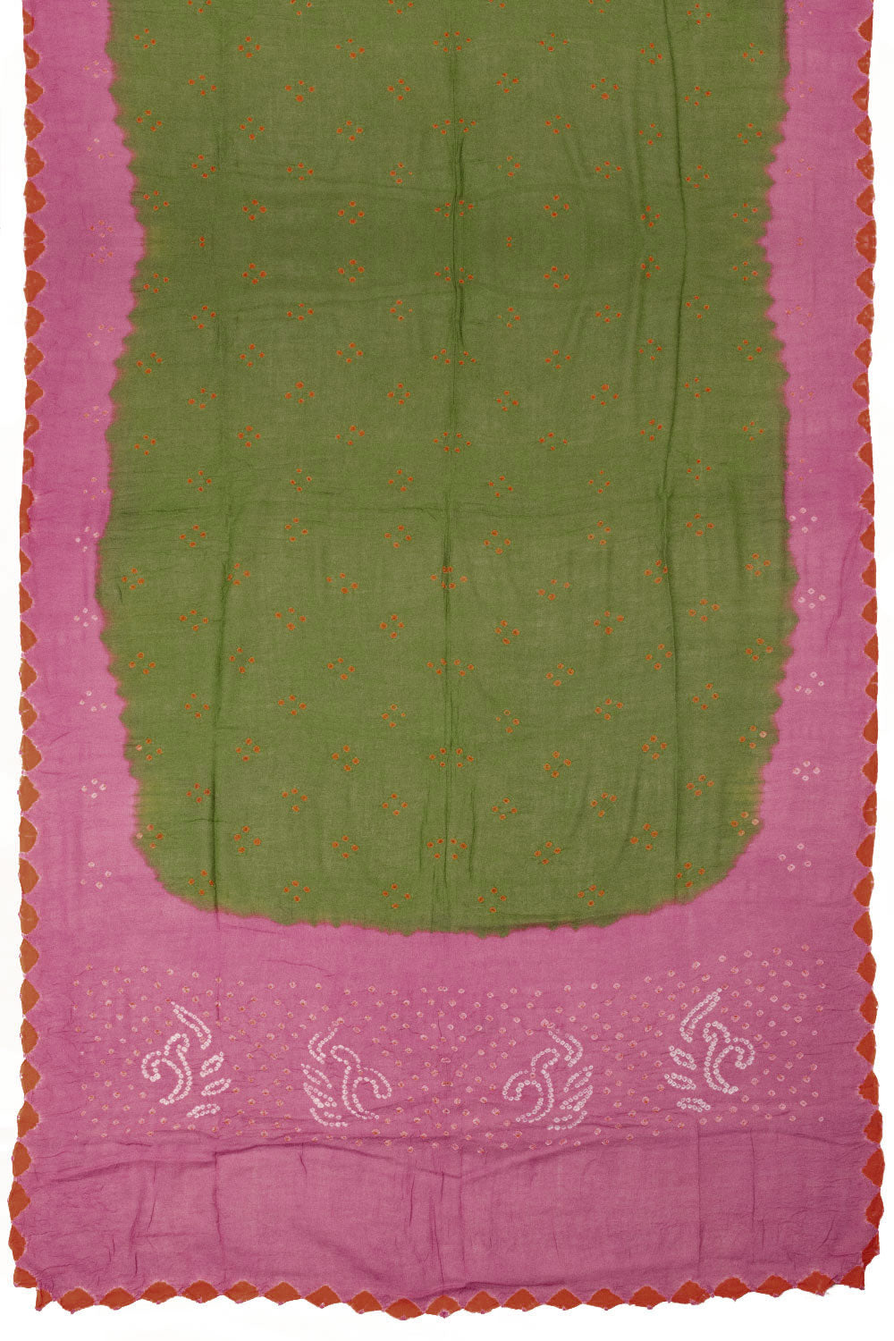 Peach Bandhani Cotton 3-Piece Salwar Suit Material - Avishya