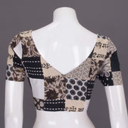 Black Patchwork Cotton Blouse 10064266