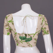 Beige Handcrafted Tussar Silk Blouse 10064272