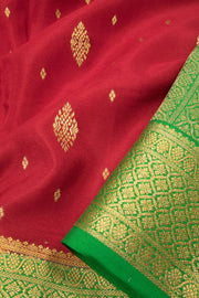 Chilli Red Mysore Crepe Silk Saree- Avishya