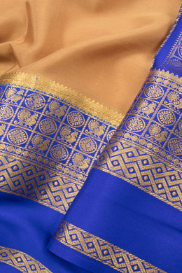 Beige Mysore Crepe Silk Saree