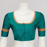 Peacock Green Aari Embroidered Kanjivaram Silk Blouse - Avishya