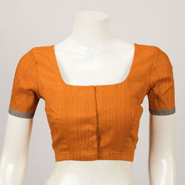 Orange Handcrafted Tussar Silk Blouse - Avishya