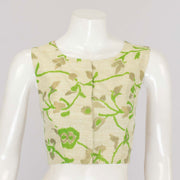 Grey Handcrafted Tussar Silk Blouse - Avishya