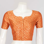 Orange Handcrafted Brocade Banarasi Silk Blouse - Avishya