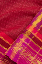 Maroon Handloom Narayanpet Cotton Saree Without Blouse 10064361 - Avishya