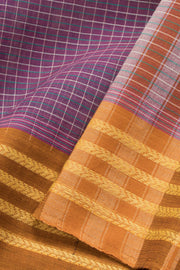 Purple Handloom Narayanpet Cotton Saree Without Blouse 