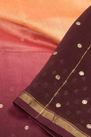 Peach Handwoven Chanderi Silk Cotton Saree - Avishya