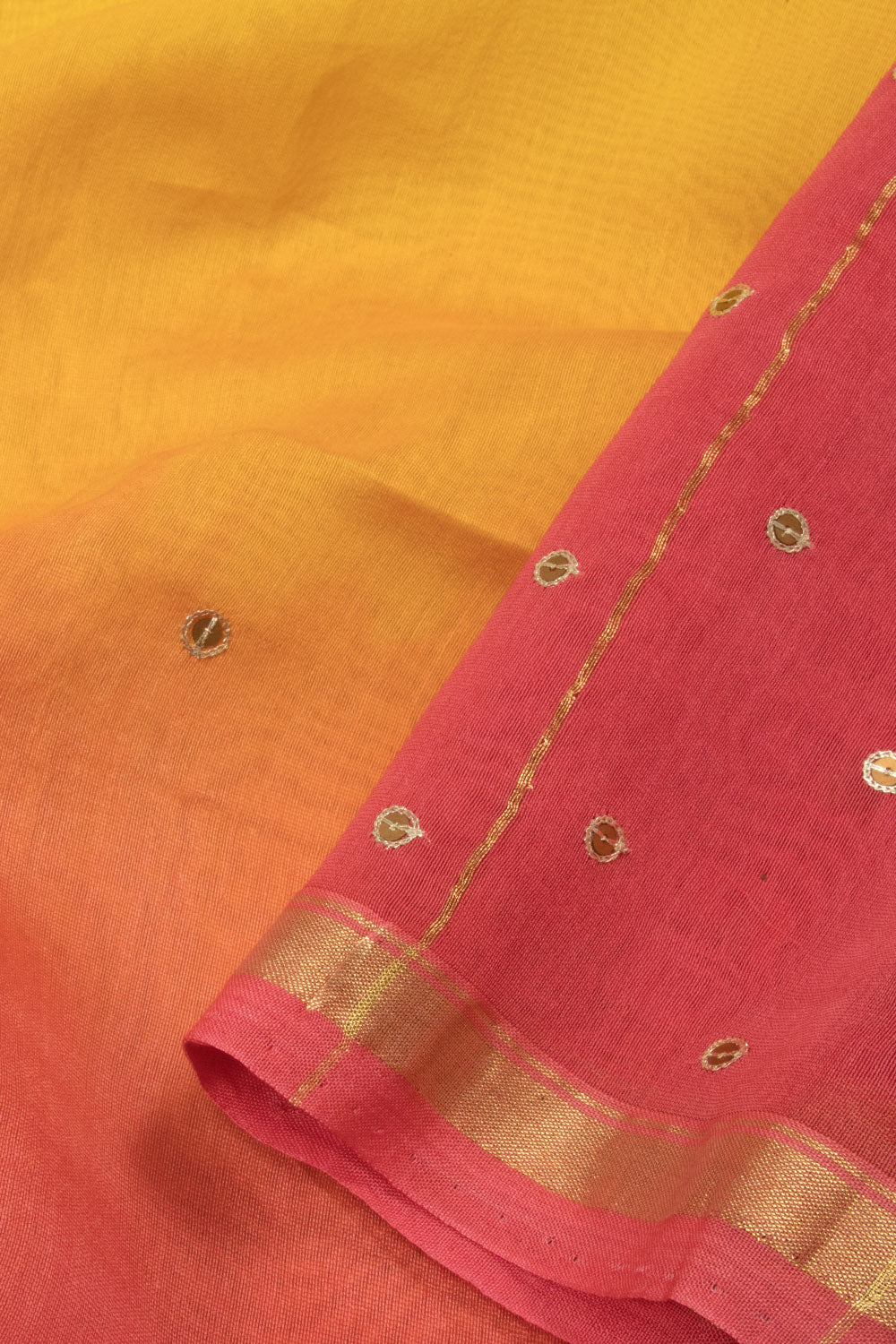 Yellow Handwoven Chanderi Silk Cotton Saree - Avishya 