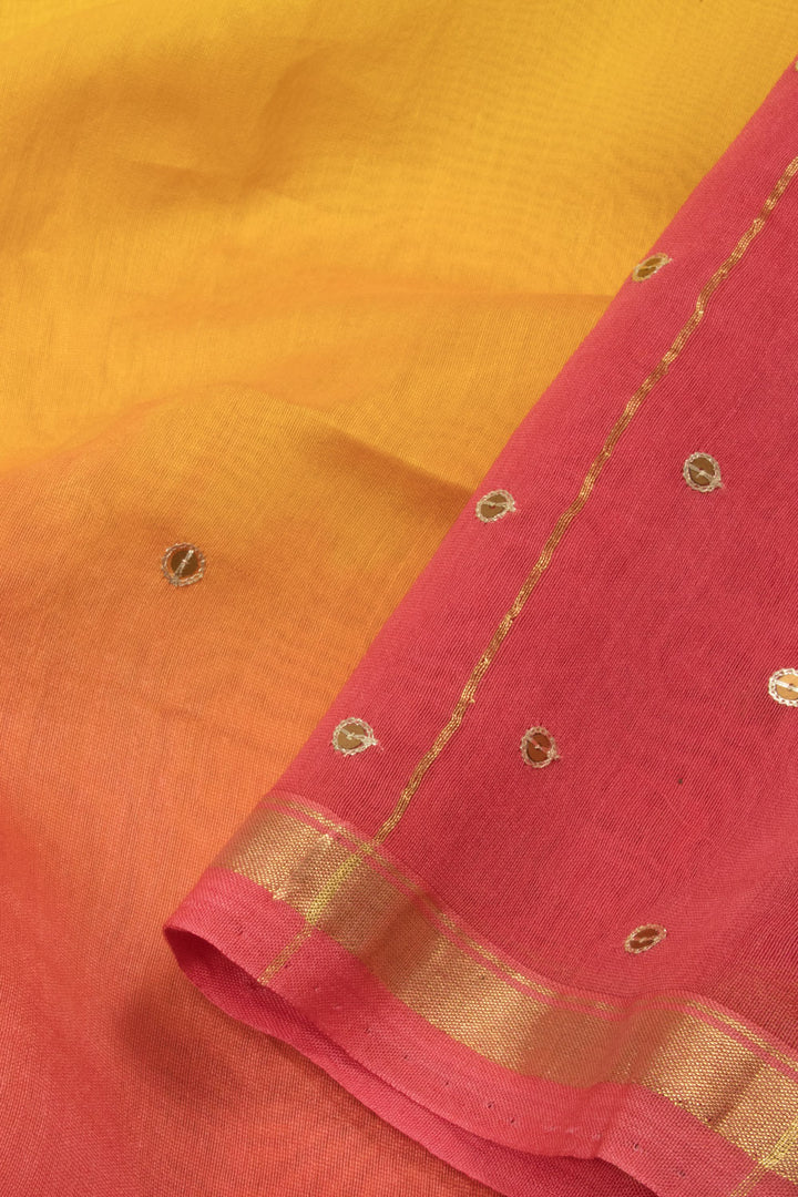 Yellow Handwoven Chanderi Silk Cotton Saree - Avishya 