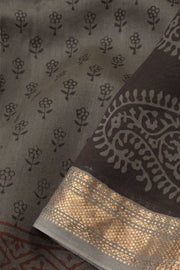 Grey Bagh Printed Silk Cotton Saree - Avishya