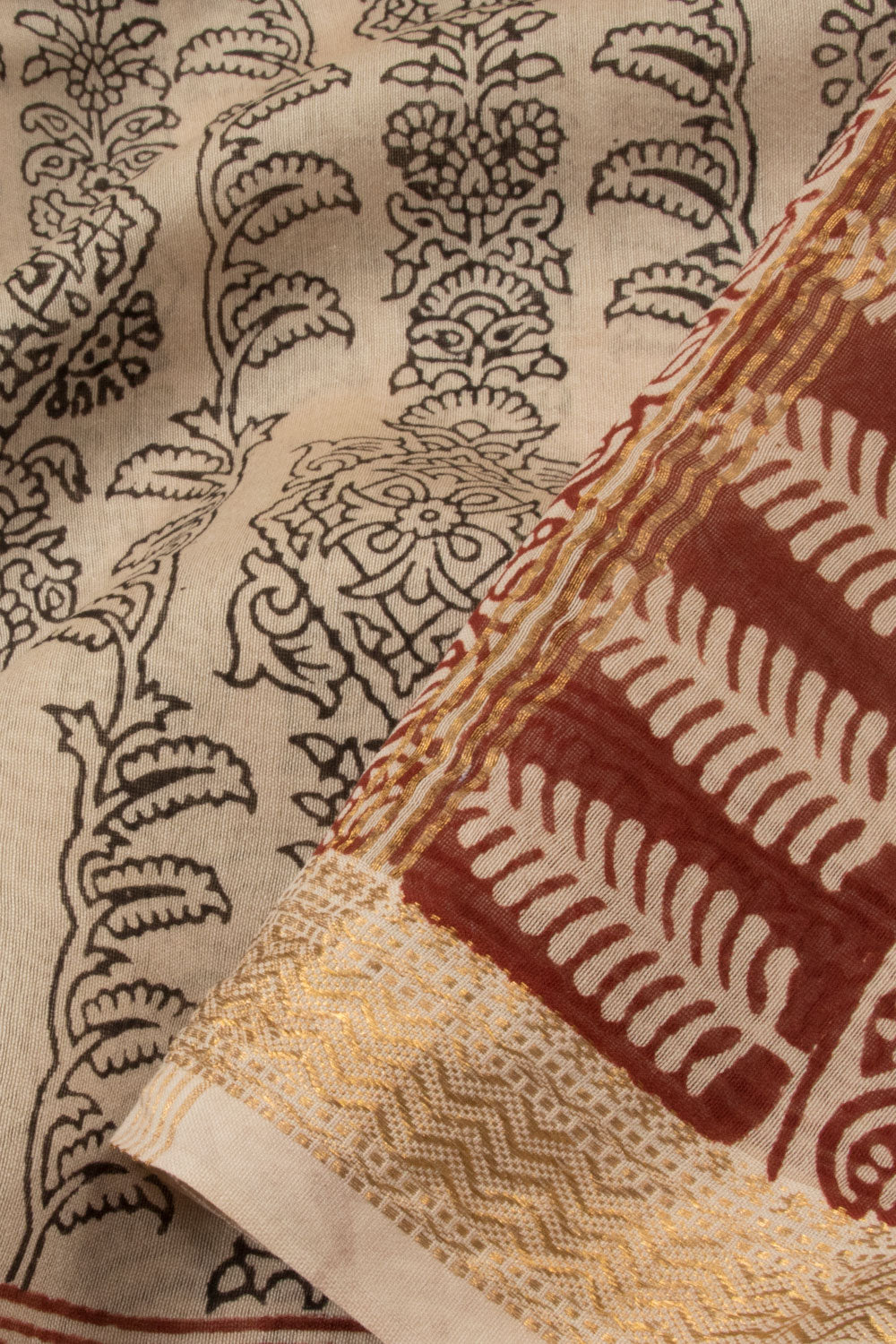 Grey Bagh Printed Silk Cotton Saree - Avishya