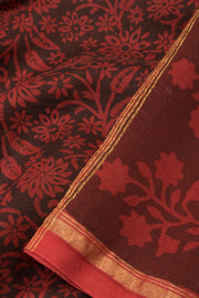 Maroon Bagh Printed Silk Cotton Saree - Avishya