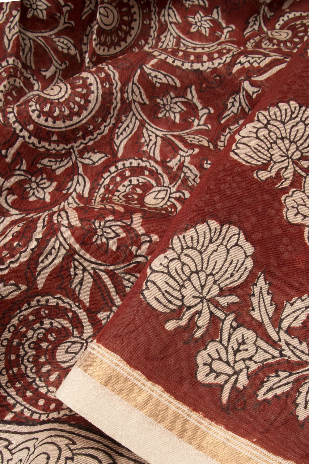 Maroon Bagh Printed Silk Cotton Saree - Avishya