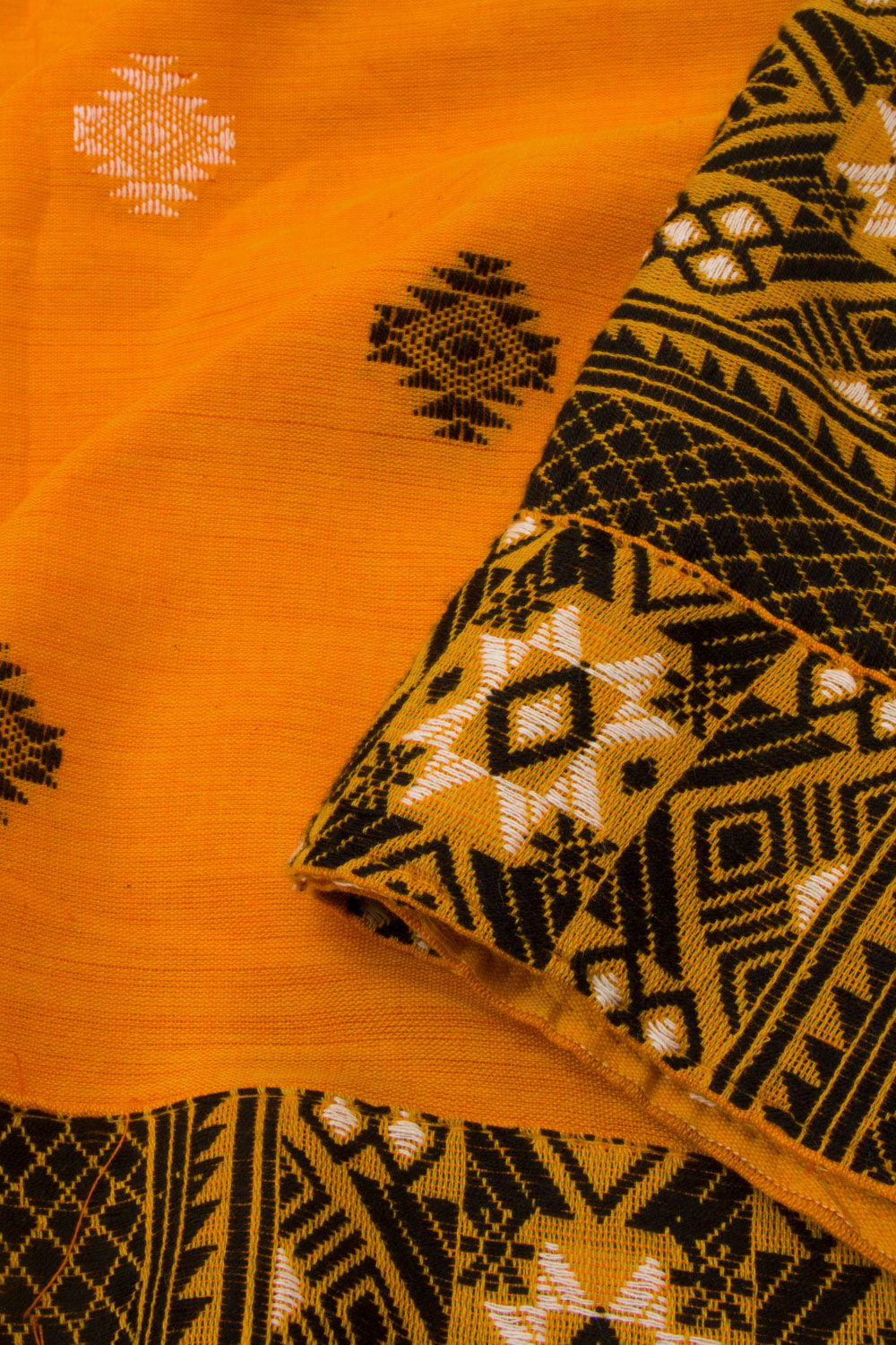 Orange Handloom Assam Cotton Saree - Avishya