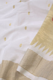 Off white Handloom Paithani Cotton Saree 10064571