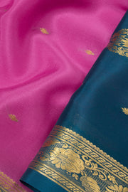 Cotton Candy Pink Mysore Crepe Silk Saree 10064637