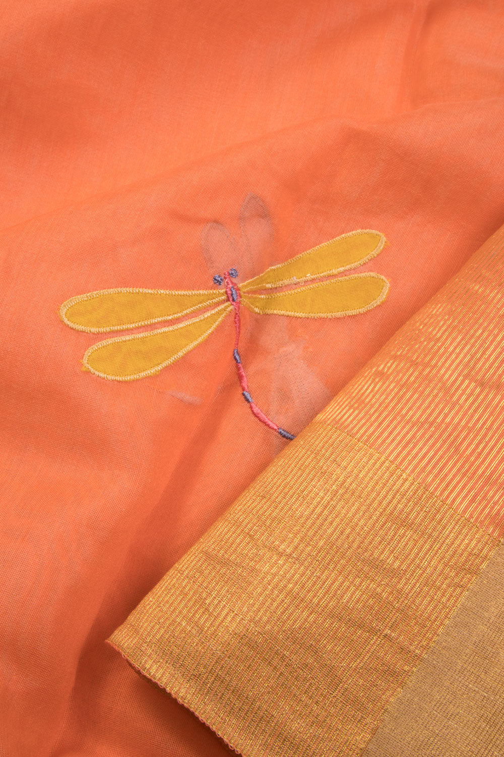 Peach Handwoven Chanderi Silk Cotton Saree - Avishya
