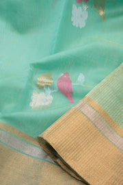 Blue Handwoven Chanderi Silk Cotton Saree - Avishya
