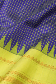 Navy Blue Handloom Gadwal Kuttu Silk Saree  - Avishya