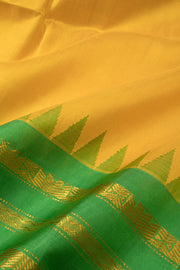 Yellow Handloom Gadwal Kuttu Silk Saree - Avishya