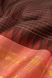 Brown Handloom Gadwal Kuttu Silk Saree - Avishya